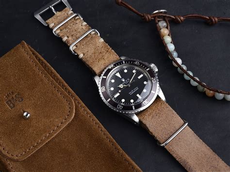 rolex submariner leather strap for sale|rolex submariner on nato strap.